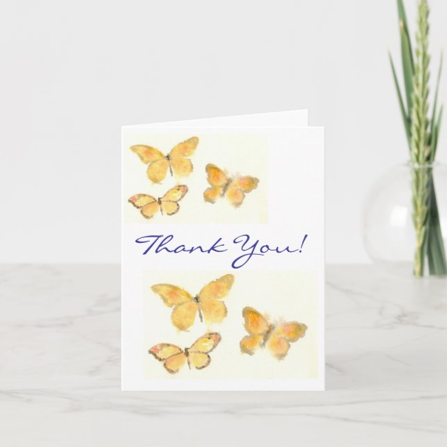 Remerciements Carte pour notes de papillons "Merci" (Devant)