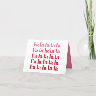 Remerciements carte pour notes noir de Noël "Fa La La"