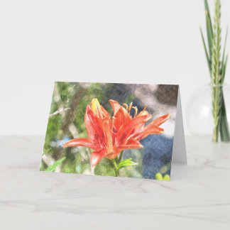 Remerciements Carte pour notes orange de lis d'aquarelle