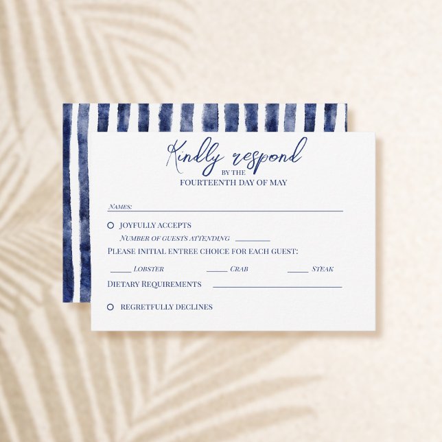 Remerciements Carte RSVP de mariage nautique côtier (Créateur téléchargé)
