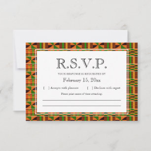 Remerciements Carte RSVP pour le Courrier RSVP de Kente Classic 