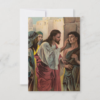 Remerciements Carte Sainte de Jésus Guérissant l'Aveugle Bibliqu
