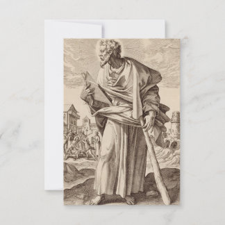 Remerciements Carte Sainte de Saint Jacques le Mineur Gravure
