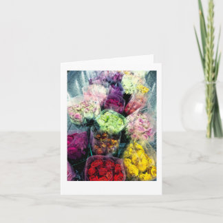 Remerciements Carte vierge florale de bouquets roses de fleur