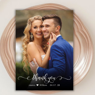 Remerciements Chic Boho Script 2 Mariage photo Carte de remercie