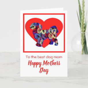 Remerciements Chih Tzu Silhouette Chien Coeur Rouge Carte de jou