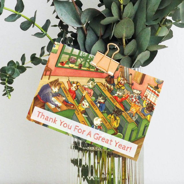 Remerciements Classe avec chatons Carte d'appréciation de l'ense (Créateur téléchargé)