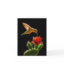 "Colibri avec Fleur" carte de toutes les occasions