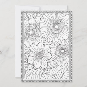 Remerciements Colorez votre propre carte de voeux florale élégan