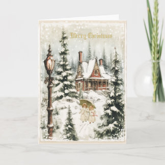 Remerciements Conception de la carte de Noël Vintage