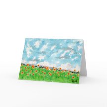 Coquelicots orange dans une carte de champ