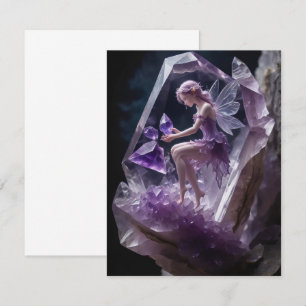 Remerciements Cristaux de guérison Amethyst Fairy Carte d'annive