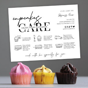 Remerciements Cupcake Care Card Minimalist Bakery Carte de remer