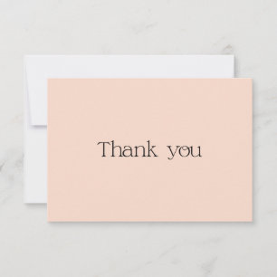 Remerciements Cute Pastel Peach Typographie Carte de remerciemen