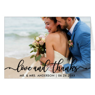 Remerciements de Mariage Photo Amour et Remerci
