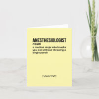 Définition de l'anesthésiste - Carte d'Humour Médi