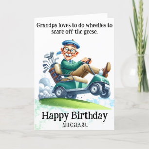 Remerciements *~* Drôle AP94 Ancien Panier de golf Carte d'anniv