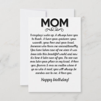 Remerciements drôle de carte d'anniversaire pour maman