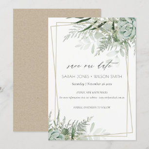 Remerciements Dusky Leafy Fern Succulent Enregistrer la carte de