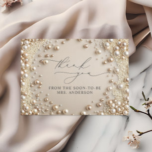 Remerciements Elegant Pearl Fête des mariées Carte de remercieme