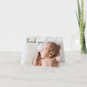 Remerciements Élégant script Personnalisé Baby Carte de remercie