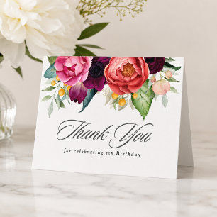 Remerciements Élégante carte de remerciement florale rustique po