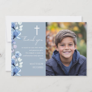 Remerciements Élégante carte de remerciementement avec fleurs en