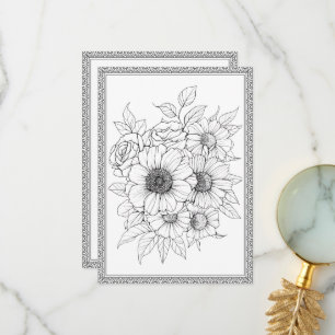 Remerciements Elégante couleur florale Votre propre carte de voe
