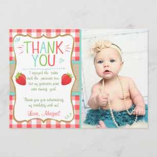 Remerciements Été d'anniversaire de fraise de carte de