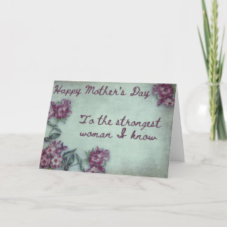 Remerciements Femme la plus forte que je connaisse carte de fête