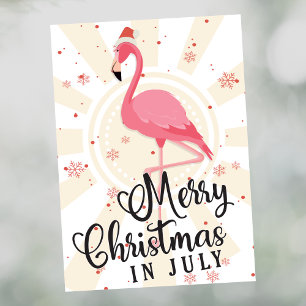 Remerciements Flamant rose rose Noël en juillet Carte de voeux