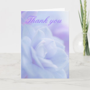 Remerciements Fleur bleu pastel ... Carte de remerciement