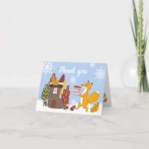 Remerciements Fox Winter Baby shower Il fait froid Carte de reme