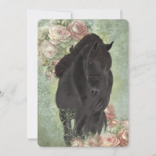 Remerciements Friesian Horse - Carte de voeux