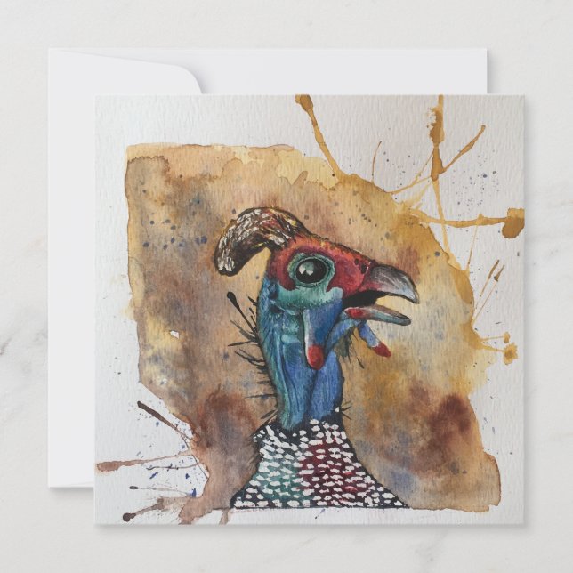 Remerciements Giggling Guinée Fowl carte pour notes de style car (Devant)