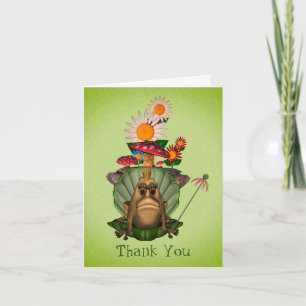 Remerciements Grenouille Princesse sur Trone mignonne Carte de r
