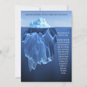 Remerciements iceberg de succès - motiver, inspirer carte