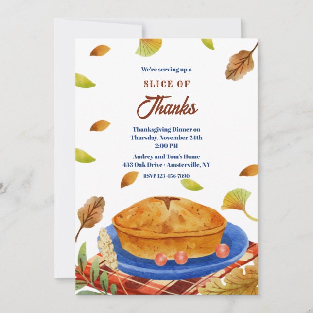 Remerciements Invitations de Thanksgiving (Devant)