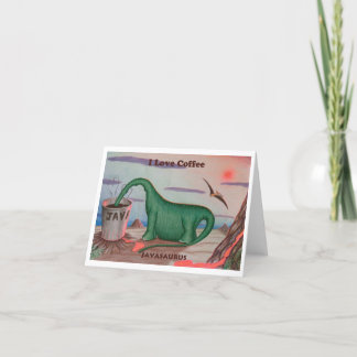 REMERCIEMENTS J'ADORE LA CARTE DE SALUT DE CAFÉ JAVASAURUS