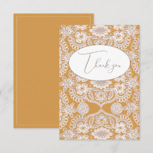 Remerciements Jolie carte de remerciement à plat en dentelle vin