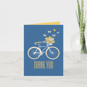 Remerciements Jolie carte de remerciement bleue et jaune