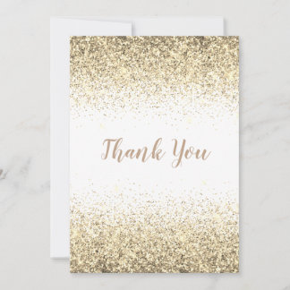 Remerciements Jolie Parties scintillant Or Simple Carte de remer
