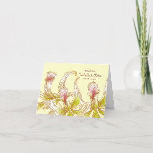 Remerciements Jolies orchidées épousant le carte de