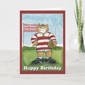Remerciements Joueur de rugby - carte d'anniversaire femelle