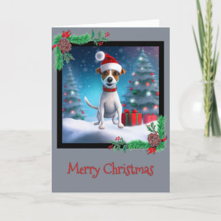Remerciements Joyeux Noël Jack Russel Terrier Carte de voeux