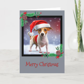 Remerciements Joyeux Noël Jack Russell Terrier Carte de voeux