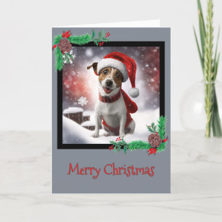 Remerciements Joyeux Noël Jack Russell Terrier Carte de voeux