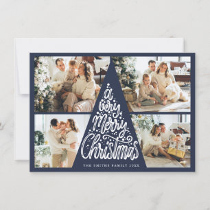 Remerciements Joyeux Noël typographie Carte photo de vacances