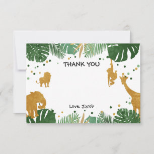 Remerciements Jungle de zoo d'animaux sauvages de carte de