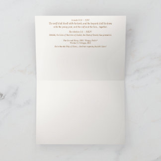 Remerciements "Le petit lion dans une crèche" Carte de Noël